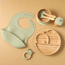 Wooden Dinner Plate Feeding Supplies Bamboo Baby Tableware