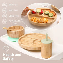 Wooden Dinner Plate Feeding Supplies Bamboo Baby Tableware